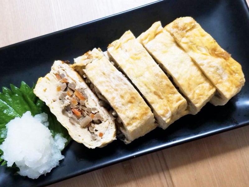 社食惣菜アレンジレシピ「きんぴらだし巻き卵」