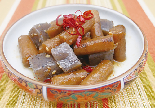 社食惣菜アレンジメニュー「さっぱり蒟蒻ごぼう」