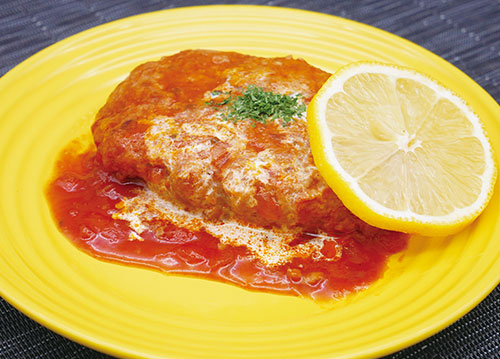 社食惣菜アレンジメニュー「シェフのトマトハンバーグ」