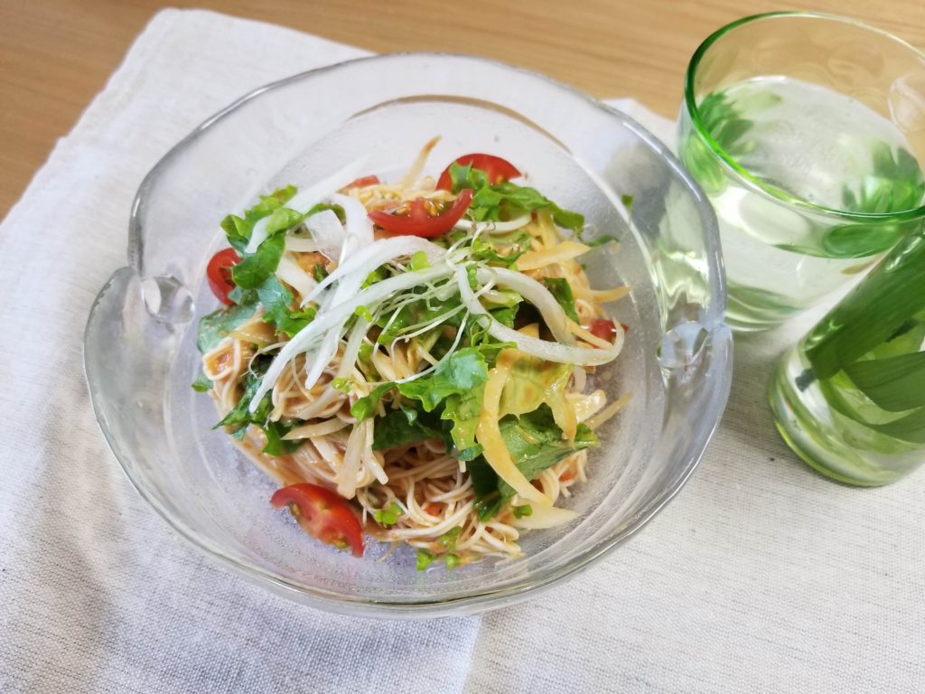 社食惣菜アレンジレシピ「そうめんの冷製カッペリーニ風」