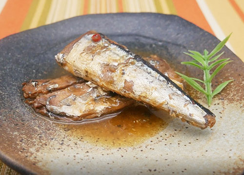 社食惣菜の食べ合せ「三陸産さんまの柚子胡椒」