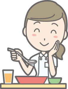 頑張っている看護師さんに食事補助を！