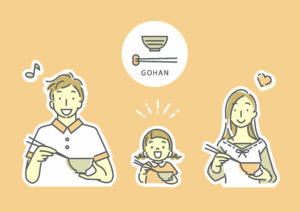 看護師の家族と食事補助