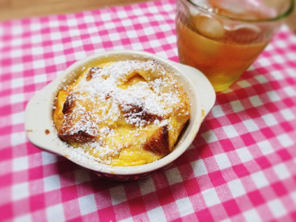 社食惣菜アレンジレシピ「かぼちゃブレッドのパンプディング」