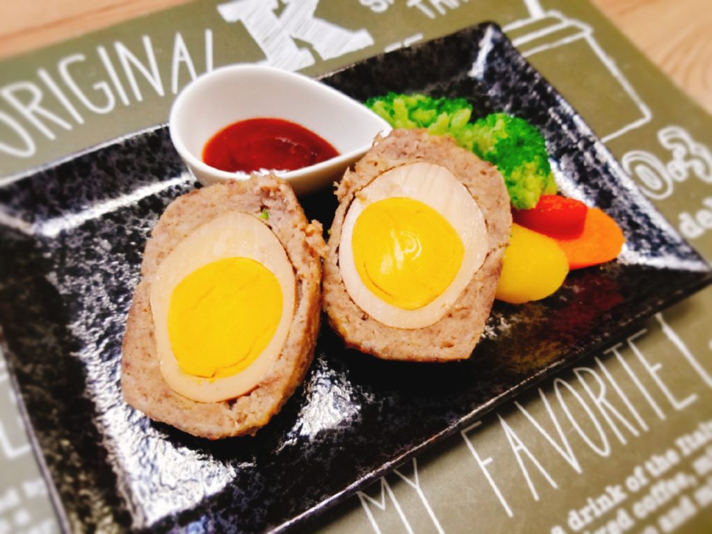 社食惣菜アレンジレシピ「もうたま卵ミートローフ」