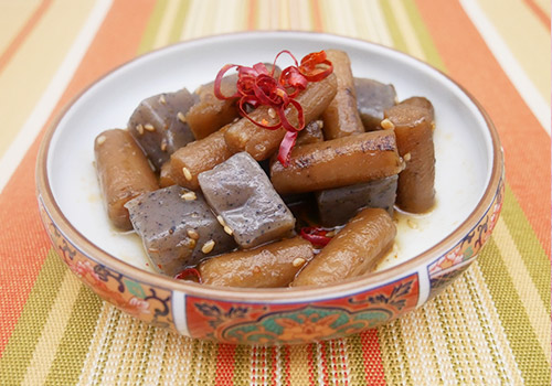社食惣菜の食べ合せ「さっぱり蒟蒻ごぼう」