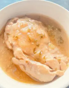 蒸し鶏の香味ねぎソースで食事補助