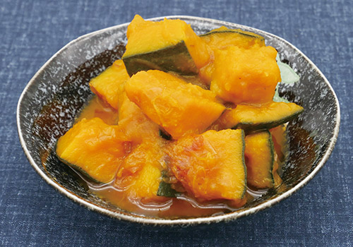 社食惣菜食べ合わせレシピ「かぼちゃの土佐煮」