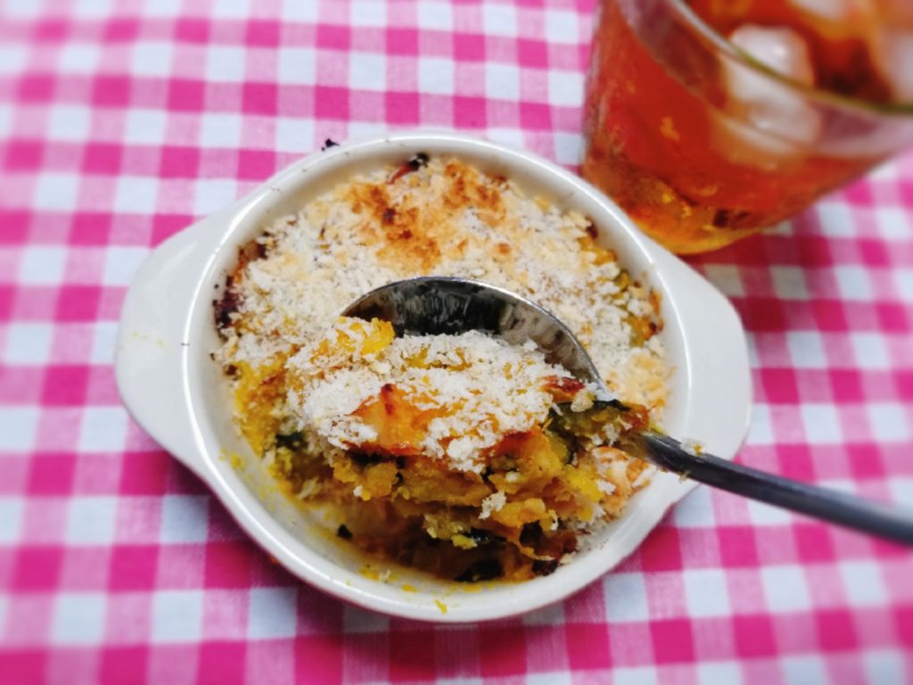 社食惣菜アレンジレシピ「かぼちゃ煮スコップコロッケ」