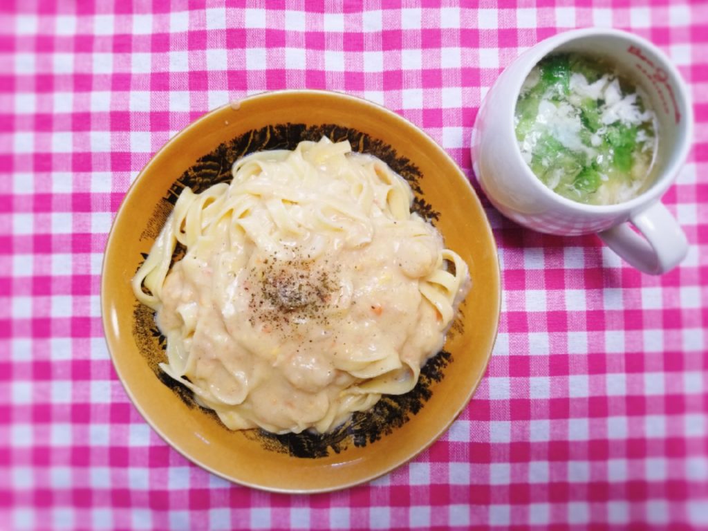 社食惣菜アレンジレシピ「クリーミーカルボナーラ」