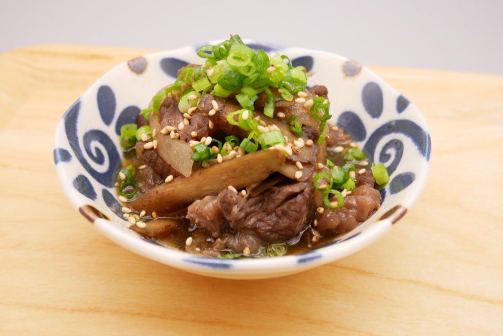 社食惣菜の食べ合せ「牛ごぼうの甘辛煮」