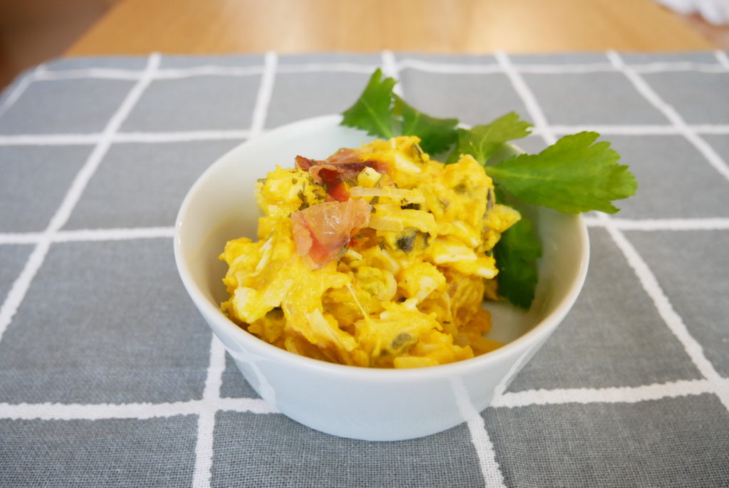 社食惣菜アレンジレシピ「和風かぼちゃサラダ」