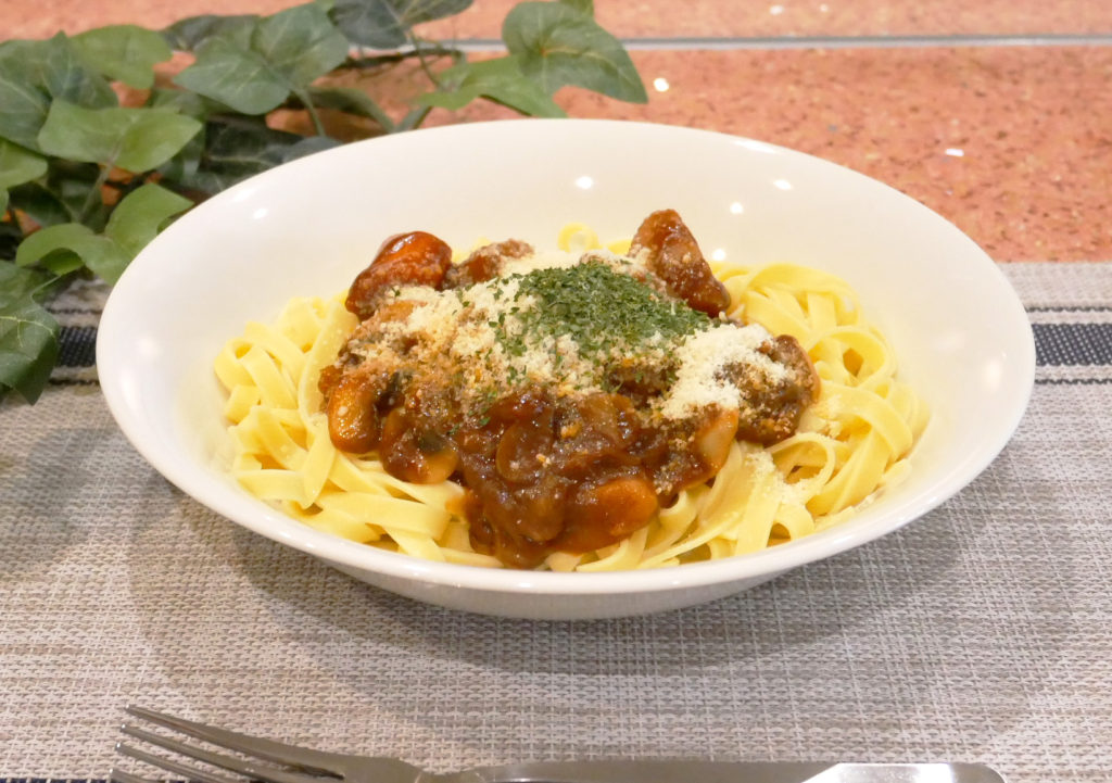 社食惣菜アレンジレシピ「ハッシュドビーフスパゲティー」