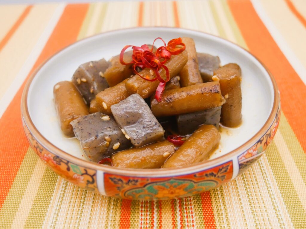 社食惣菜の食べ合せ「さっぱり蒟蒻ごぼう」